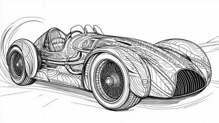 Top 5 des coloriages voiture de course a imprimer ou PDF version cartoon